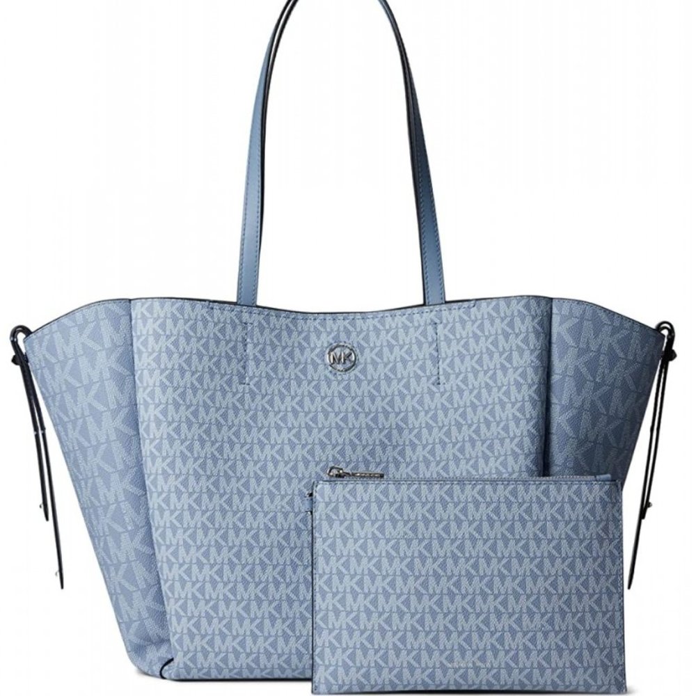 Michael Kors Freya Bi-Scale Tonal Signature Large Tote - Chambray